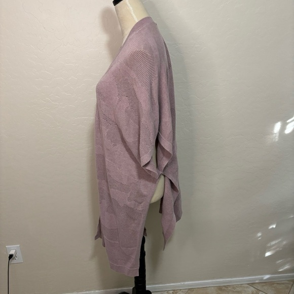 Lululemon Find Your Light Wrap Heathered Mauve Open Front Mesh Kimono Cardigan - Picture 6 of 15
